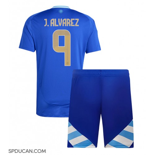 Dječji Nogometni Dres Argentina Julian Alvarez #9 Gostujuci Copa America 2024 Kratak Rukav (+ Kratke hlače)